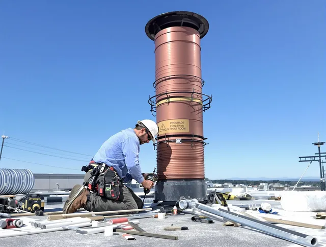 Installed chimney liner by Pineville Chimney Sweep in Pineville, NC
