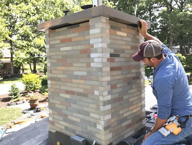Pineville Chimney Sweep completing a modern chimney remodel in Pineville, NC