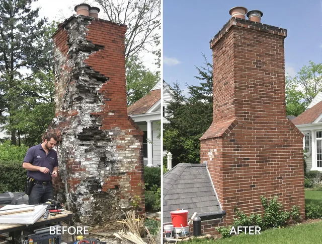 Pineville Chimney Sweep performing a full chimney restoration in Pineville, NC