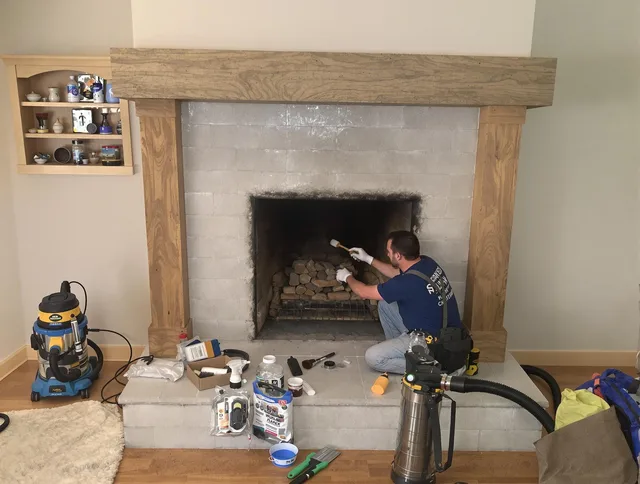 Detailed creosote removal process by Pineville Chimney Sweep in Pineville, NC