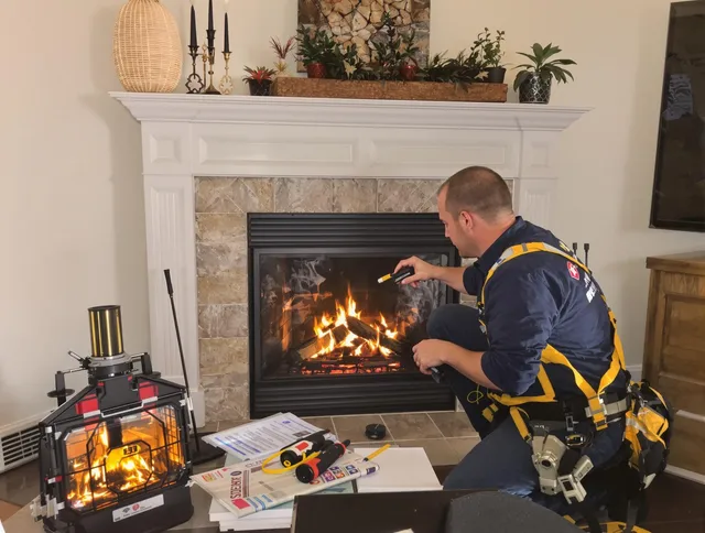 Safety-focused fireplace inspection by Pineville Chimney Sweep in Pineville, NC